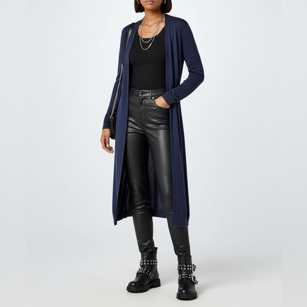 Zadig & Voltaire Rona Cp Cardigan Blue Cashmere Shawl Collar Tie Waist Long, S